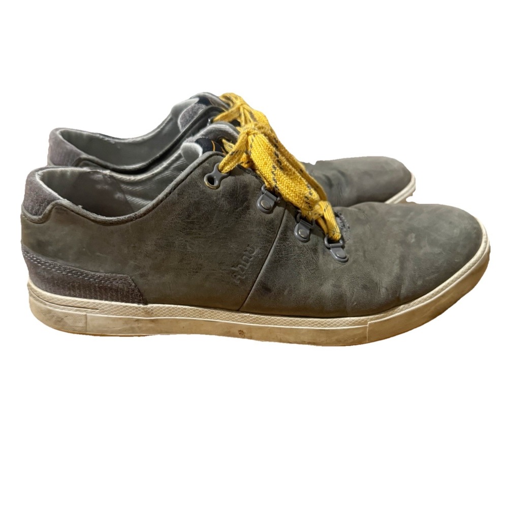 Ahnu Gray Leather Lace Up Casual Mens 8.5 Sneaker